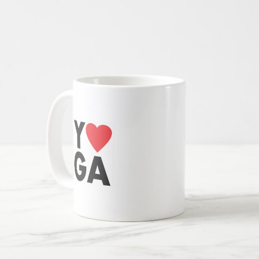 YOGA-LIEBE KAFFEETASSE (Vorderseite Links)