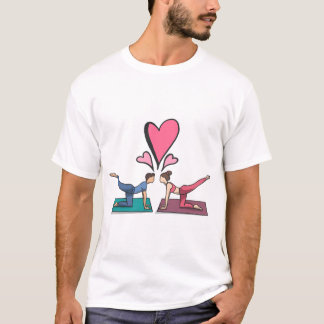 "Yoga-Liebe" "Partner-Pose" "Herz-zu-Herzen" T-Shirt