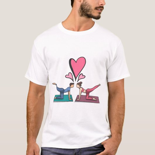 "Yoga-Liebe" "Partner-Pose" "Herz-zu-Herzen" T-Shirt (Vorderseite)