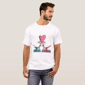 "Yoga-Liebe" "Partner-Pose" "Herz-zu-Herzen" T-Shirt (Vorne ganz)