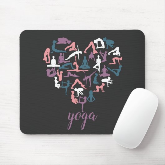 Yoga-Liebe-Silhouetten Mousepad (Mit Mouse)