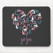 Yoga-Liebe-Silhouetten Mousepad (Vorne)