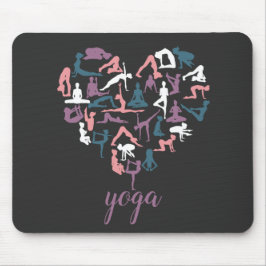 Yoga-Liebe-Silhouetten Mousepad