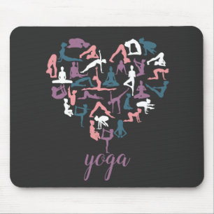 Yoga-Liebe-Silhouetten Mousepad