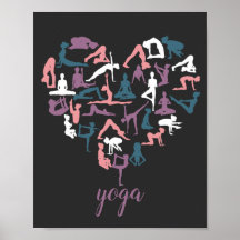 Yoga-Liebe-Silhouetten