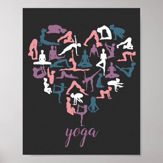 Yoga-Liebe-Silhouetten Poster (Vorne)