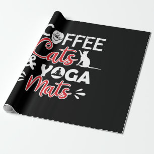 Yoga Liebhaber   Kaffee Katze Und Yoga Matten Geschenkpapier