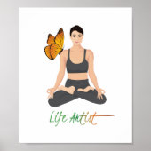 Yoga Life Artist Slogan Butterfly Inspiration Poster (Vorne)