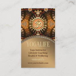Yoga Life Caramel Gold OM New Age Business Card Visitenkarte