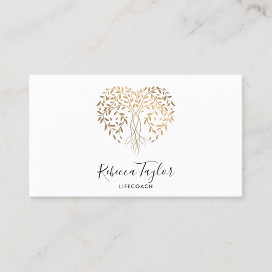 Yoga Life Coach Therapie Herzbaum Visitenkarte (Vorderseite)