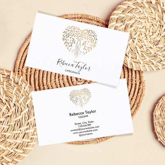 Yoga Life Coach Therapie Herzbaum Visitenkarte