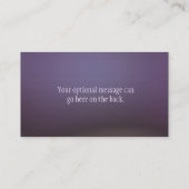 Yoga-lila Friedensbaum des Lebens Visitenkarte (Rückseite)