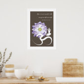 Yoga & Lila Lotus Blume Weißes Om Symbol Poster (Küche)
