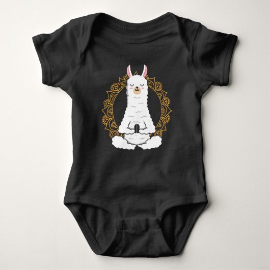 Yoga Llama Alpaca Namaste Entspannung Tier Baby Strampler (Vorderseite)