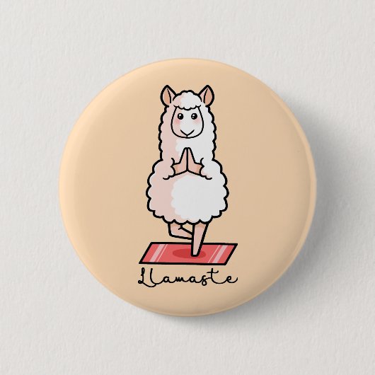Yoga Llama - Llamaste Button (Vorderseite)