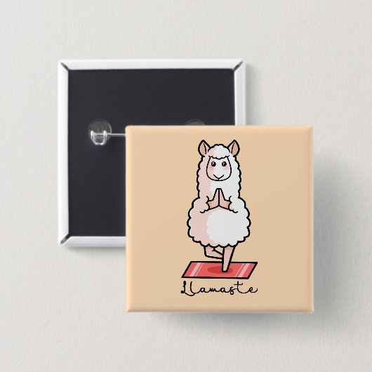 Yoga Llama - Llamaste Button (Vorne & Hinten)
