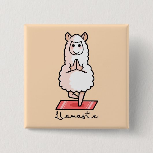 Yoga Llama - Llamaste Button (Vorderseite)