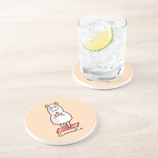 Yoga Llama - Llamaste Getränkeuntersetzer (Seite)