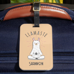 Yoga Llama - Llamaste Pub Monogramm Name Gepäckanhänger