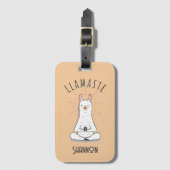 Yoga Llama - Llamaste Pub Monogramm Name Gepäckanhänger (Vorderseite Vertikal)