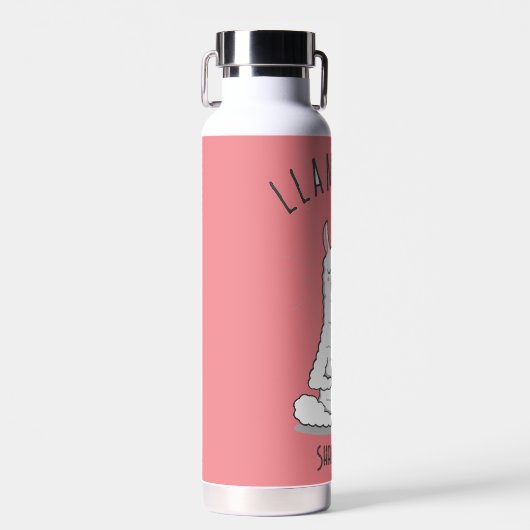 Yoga Llama - Llamaste Pub Monogramm Name Trinkflasche (Vorne)