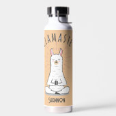 Yoga Llama - Llamaste Pub Monogramm Name Trinkflasche (Links)