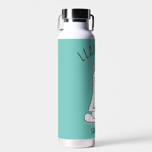 Yoga Llama - Llamaste Pub Monogramm Name Trinkflasche (Vorne)