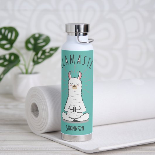 Yoga Llama - Llamaste Pub Monogramm Name Trinkflasche (Yoga)