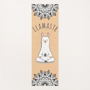 Yoga Llama - Llamaste Pun Mindfulness Mandala Yogamatte