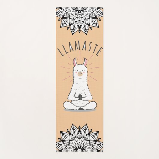 Yoga Llama - Llamaste Pun Mindfulness Mandala Yogamatte (Vorderseite)