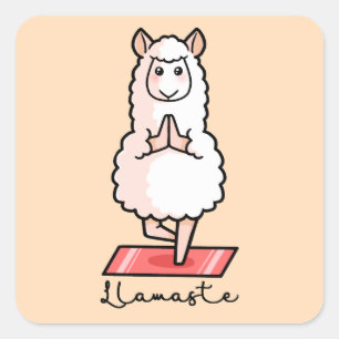 Yoga Llama - Llamaste Quadratischer Aufkleber