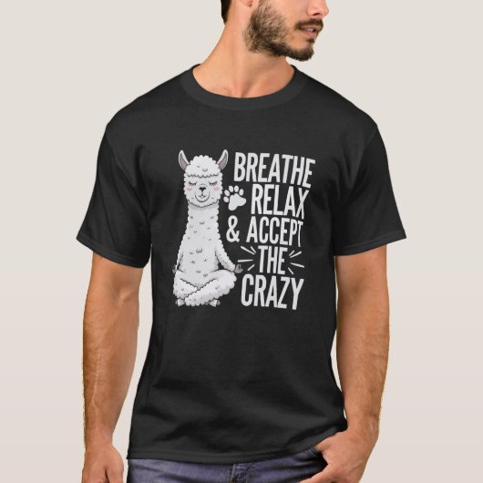 Yoga Llama Namaste Meditation Zen Animal Yoga Inst T-Shirt (Vorderseite)