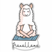 Yoga Llama - Pranallama Aufkleber (Vorderseite)