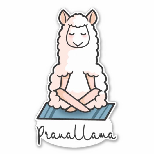 Yoga Llama - Pranallama Aufkleber (Vorderseite)