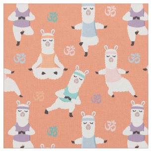 Yoga-Llamas-Muster  Fun Yoga Llama Charaktere Stoff