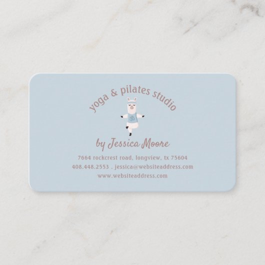 Yoga Llamas & Pilates Fitness Studio Company Logo Visitenkarte (Vorderseite)
