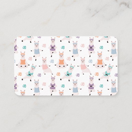 Yoga Llamas & Pilates Fitness Studio Company Logo Visitenkarte (Rückseite)