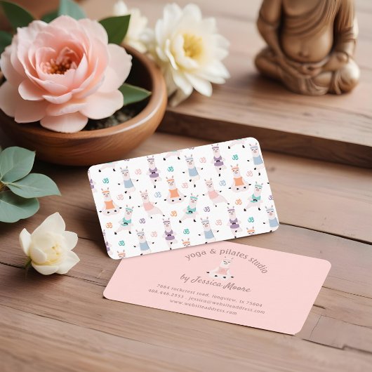 Yoga Llamas & Pilates Fitness Studio Company Logo Visitenkarte