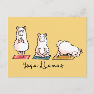 Yoga Llamas Postkarte