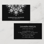 Yoga-Logo für Schwarz-Weiß-Blume Visitenkarte (Vorne/Hinten)