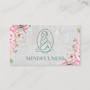 Yoga-Logo   Marmorrosa Blume Visitenkarte