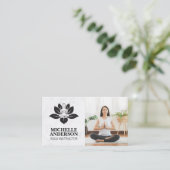 Yoga-Logo | Meditation von Frauen | Marmor Visitenkarte (Stehend Vorderseite)