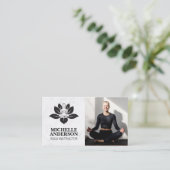 Yoga-Logo | Meditation von Frauen Visitenkarte (Stehend Vorderseite)