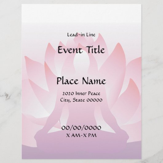 Yoga Lotus 8.5 x 11 Event-Flyer Flyer (Vorne)