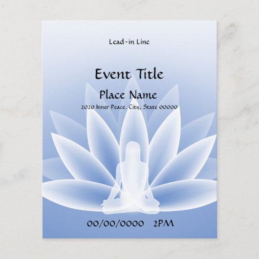 Yoga Lotus Blue Small Event Flyer (Vorne)