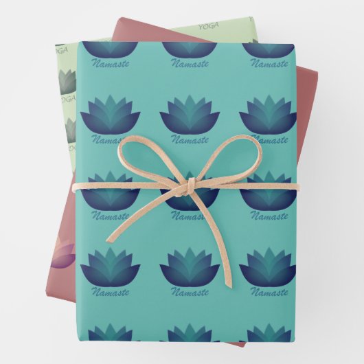 Yoga Lotus Blume Patterns Geschenkpapier Set (Beispiel)