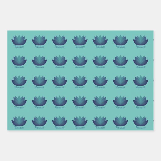 Yoga Lotus Blume Patterns Geschenkpapier Set (Vorderseite)