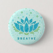 Yoga Lotus Blume Zen | Textvorlage Button (Vorderseite)