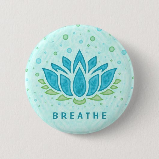 Yoga Lotus Blume Zen | Textvorlage Button (Vorderseite)