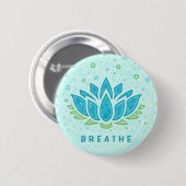 Yoga Lotus Blume Zen | Textvorlage Button (Vorne & Hinten)